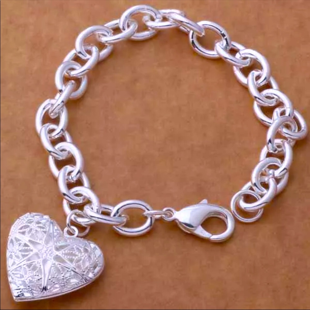 Sterling Silver Plated Heart ❤️ Bracelet